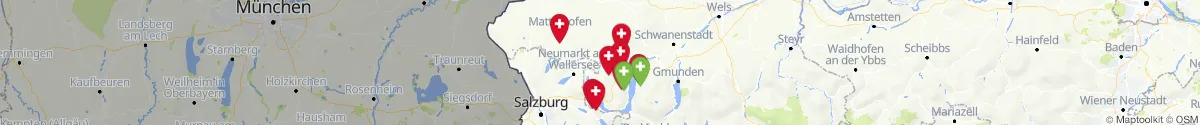 Kartenansicht für Apotheken-Notdienste in der Nähe von Oberhofen am Irrsee (Vöcklabruck, Oberösterreich)